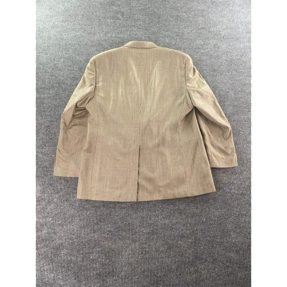 Vintage Ralph Lauren Sport Coat 48 L Beige Silk Wool Glen Plaid Designer LRL - Picture 7 of 13